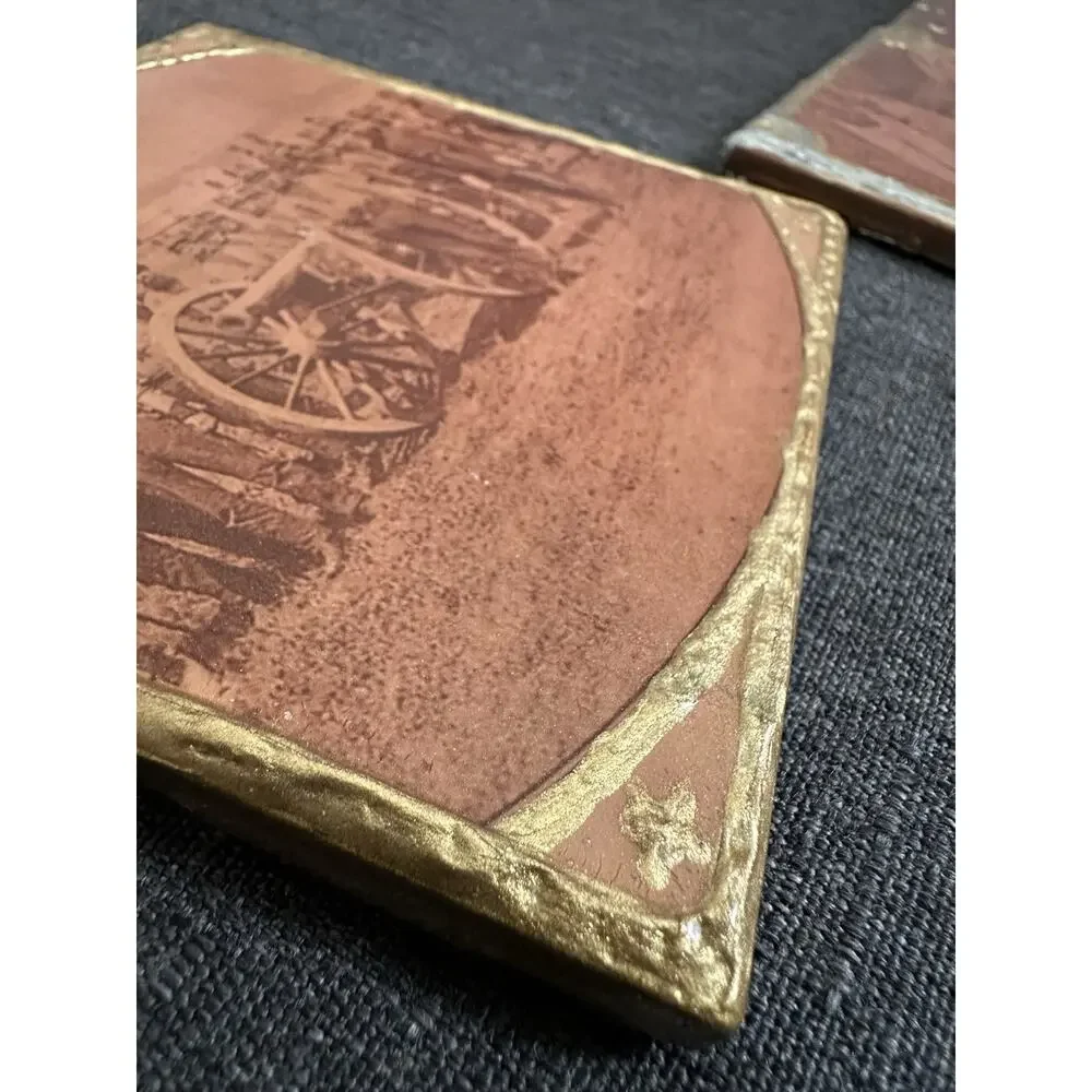 22 Handmade Civil War Photo Tile Wall Plaques Generals Soldiers Camps Reproducti